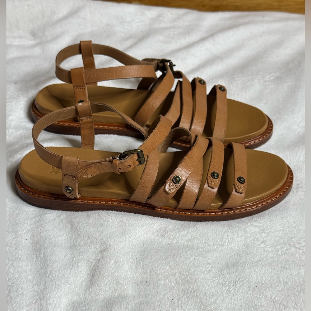 Frye Brown Strappy Sandals